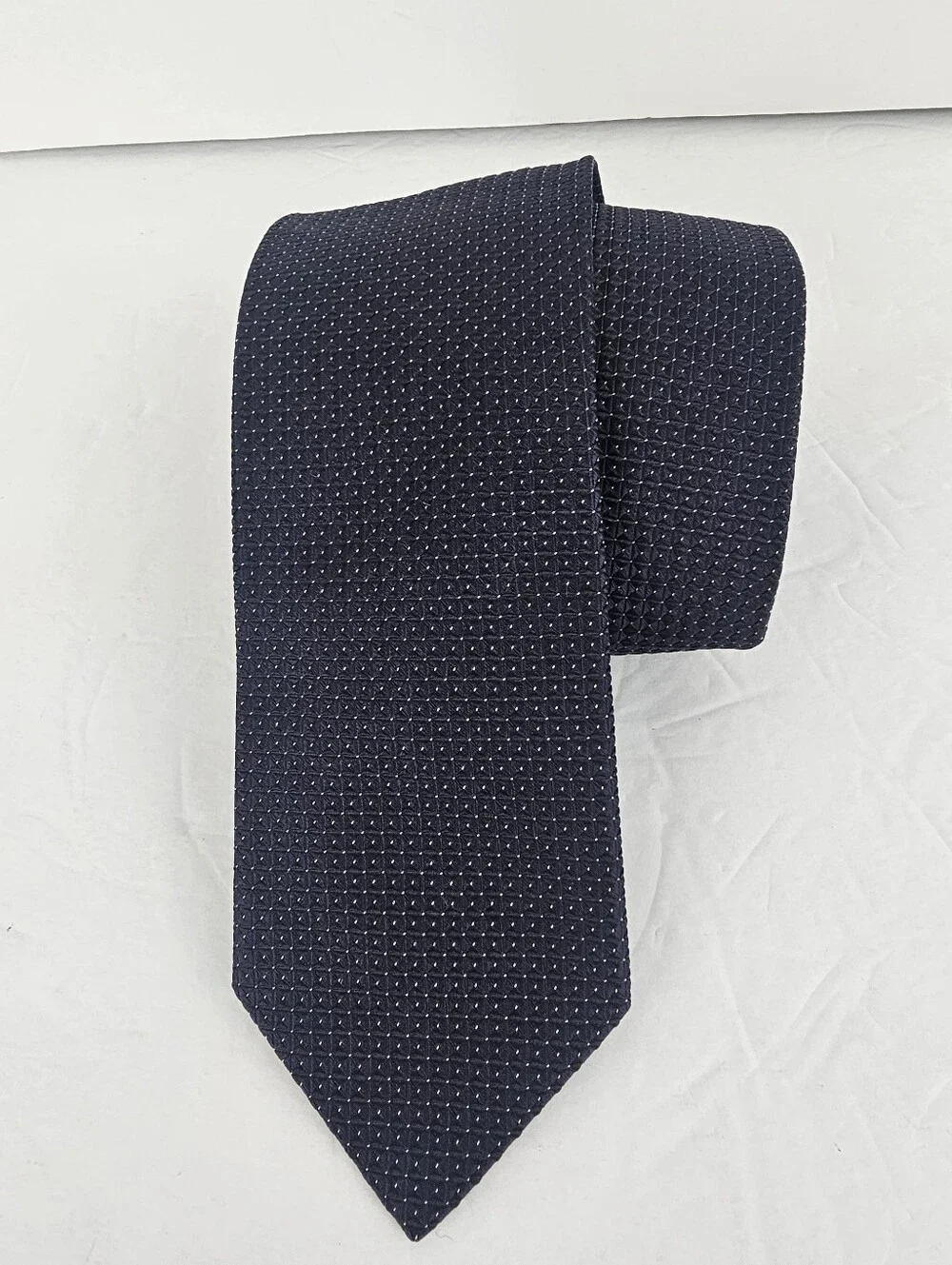 ETON 100% Silk Tie Italy Blue Jacquard Geometric Diamond Luxury Professional